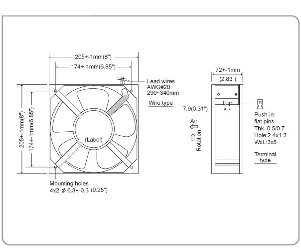 MFC20572 Dimensions